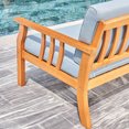 thumbnail image 5 of Kapalua Honey Nautical Acacia Hardwood Outdoor Sofa Bench with Cushion, 5 of 5