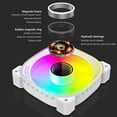 thumbnail image 4 of Caja de ventilador direccionable RGB 6PIN 5V ARGB ventiladores 12cm para escritorio (positivo) PC blanca, 4 of 8
