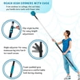 thumbnail image 2 of Cobweb Duster with 5-12 Ft Extension Pole, Spider Web Brush Long Telescoping Pole for 20 Feet Reach, Window Cleaning Squeegee Scrubber, High Ceiling Fan Dusters, 2 of 4