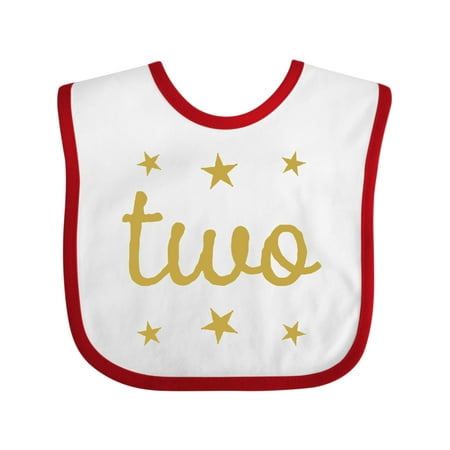 

Inktastic 2nd Birthday Outfit Gold Two Gift Baby Boy or Baby Girl Bib