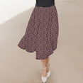 thumbnail image 4 of HomeGardon Maxi Skirts for Women Long Skirts Summer Women's Casual Flowers Printed -line Elastic Waist Skirt,S-XXXL, 4 of 5