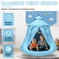 thumbnail image 3 of X-Shaped Hammock Chair Stand with Swing Chair, Hanging Tree Tent with Swing Stand for Indoor Outdoor, 330lbs Weight Capacity, Blue, 3 of 8