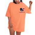 thumbnail image 5 of Camiseta de Cuello Redondo Impresa Delantera Y Trasera Del Día de la Independencia de las Mujeres, Tops Cortos Casuales para las Mujeres, 5 of 5