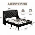 thumbnail image 3 of Virans Full Bed Frame with 16" Deluxe Wingback & Charging Station, Upholstered Platform Bed with Button Tufted Storage Headboard,Black, 3 of 9