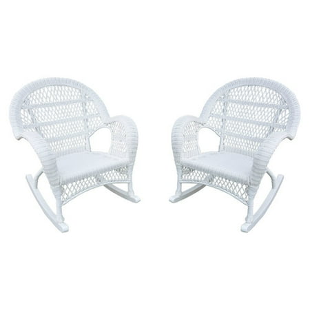 Jeco Inc. Wicker Rocker Chair (Set of 4)