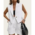 thumbnail image 5 of FreshPretty Womens Summer Two Piece Sets Button Sleeveless Crop Vest Blazer and High Waisted Shorts Suit Set Casual Outfits, 5 of 6