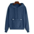 thumbnail image 6 of Womens Tops Casual Women's Solid Sweatshirt Women's Casual Solid Color Hooded Sweatshirt With Pocket Comfortable Pullover Hoodie For Everyday Wear, 6 of 7