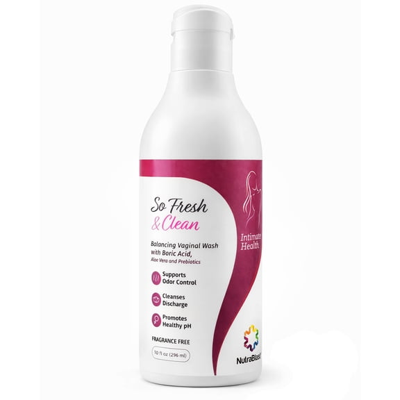 NutraBlast So Fresh & Clean pH Balance Feminine Wash with Boric Acid (10 fl oz)