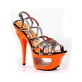 thumbnail image 2 of Ellie Shoes E-604-Isla, 6" Neon Cut Out Heel Womens sandal with Rhinestones. 10 / Neon Orange, 2 of 2