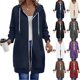 thumbnail image 1 of Tops de trabajo para mujer,Sudadera con capucha para mujer, holgada, de manga larga con doble cremallera, color liso, con bolsillos, mezcla de poliéster para uso informal, sopatenor, 1 of 9