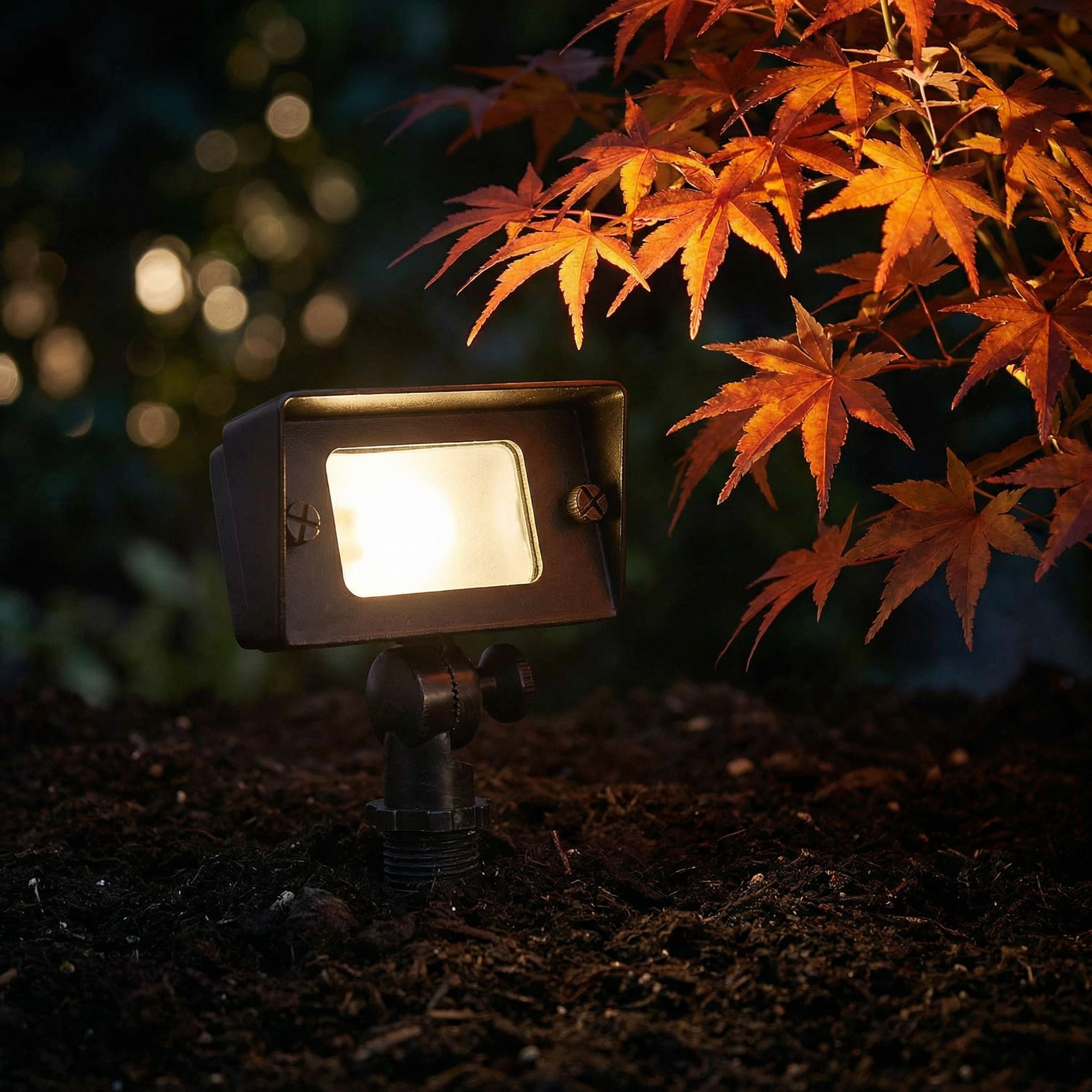 LNC 3.5W LED Flood Light, Bronze Finish, Waterproof for Driveway and Outdoor Security