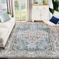 thumbnail image 5 of Yesfashion Carpets Area Rugs Washable 1150Gsm Velvet Pearl Velvet Washed Back Folding Printed Carpet Persia-Fangya Blue tint 5*7ft, 5 of 7
