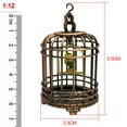 thumbnail image 5 of Jaula de pájaros Zulema en miniatura con pájaro y colgante para jardín de 1:12 Bronce, 5 of 5