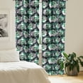 thumbnail image 2 of Ambesonne Spring Curtains, White Dog Roses Pattern Art, Pair of 28"x95", Dark Green and Pale Grey, 2 of 5