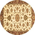 thumbnail image 1 of Ahgly Company Indoor Round Oriental Brown Traditional Area Rugs, 4' Round, 1 of 4