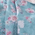 thumbnail image 3 of Benjara 50 x 60" Microfiber Throw Blanket- Floral Print- Blue/Pink- White, 3 of 4