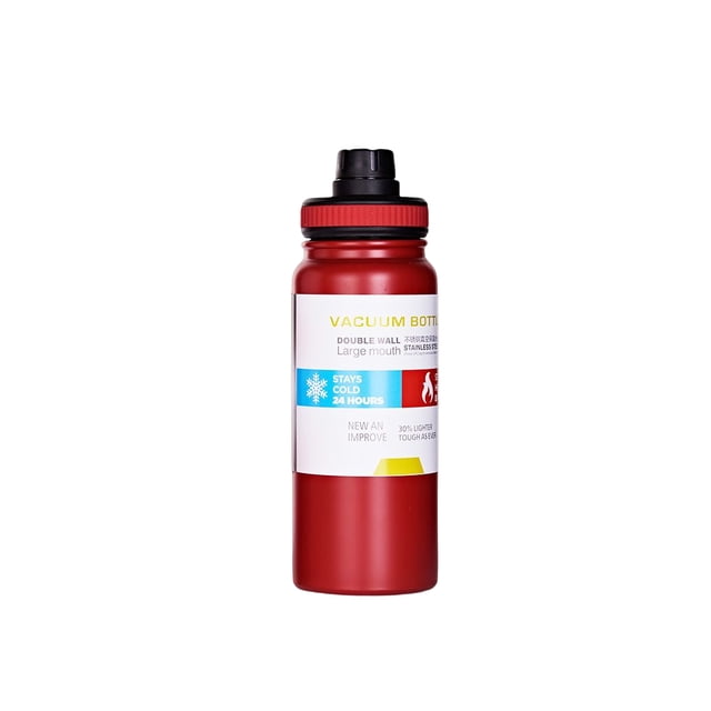 Bearachild Taza térmica con aislamiento al vacío, botella de agua de acero inoxidable, portátil, para el hogar, la escuela, la oficina, el gimnasio, Cocina y Comedor Rojo 600ml Bearachild HA067366-03