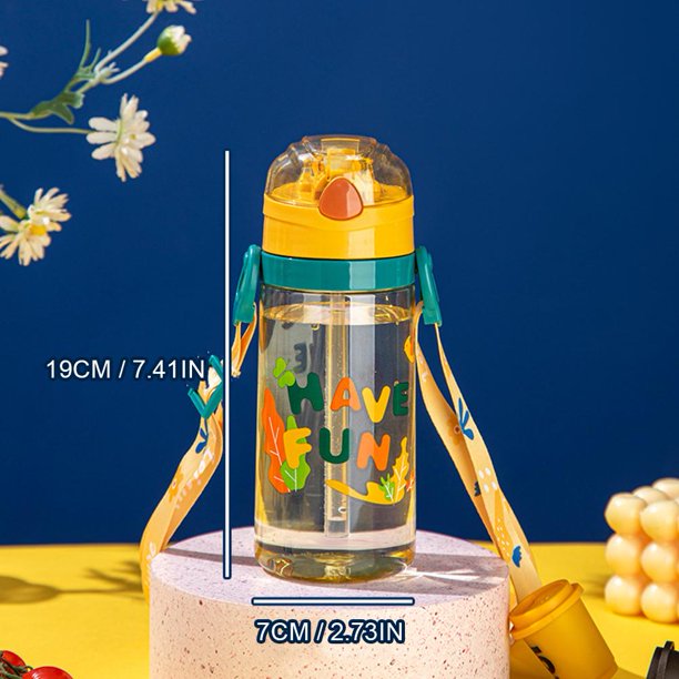SGACAI Vaso de agua portátil para deportes al aire libre, inclinado, de mano, con pajita abatible, 520 ml, Hot U1