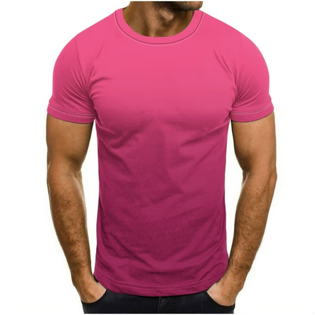 Camisetas de Cuello de la Tripulación de los Hombres de Poliéster Impreso en Seco Rápido, Cuello Redondo de Corte 3D para Gimnasio, Carrera, Ciclismo Y Desgaste Informal