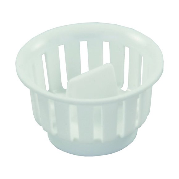 JR Sink Strainer Basket 95045 Female Threads; Screw In; White; Plastic
