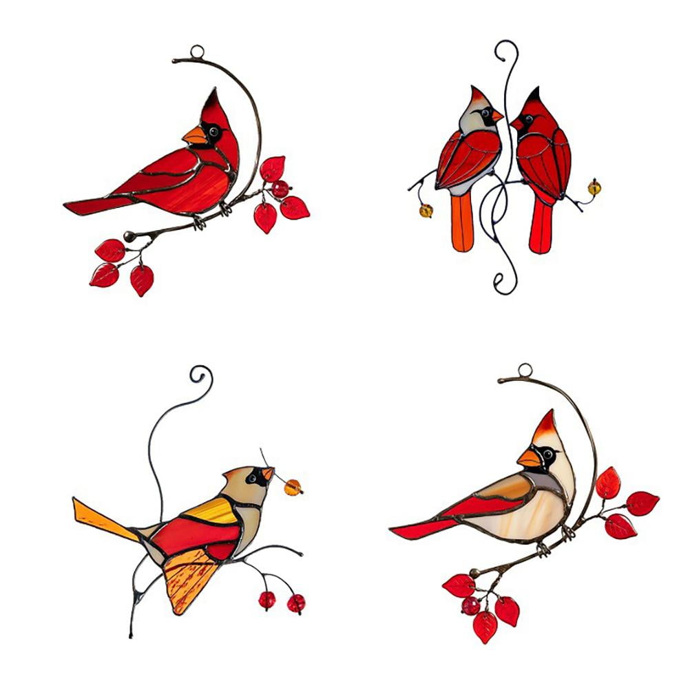 Multicolor Acrylic Birds Suncatcher Window Panel Gifts Home Ornaments Bird  Pendant Decoration for Bird Lover 
