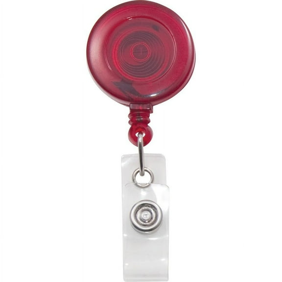Advantus Translucent Retractable ID Card Reel with Snaps, Plastic, 12 per pack