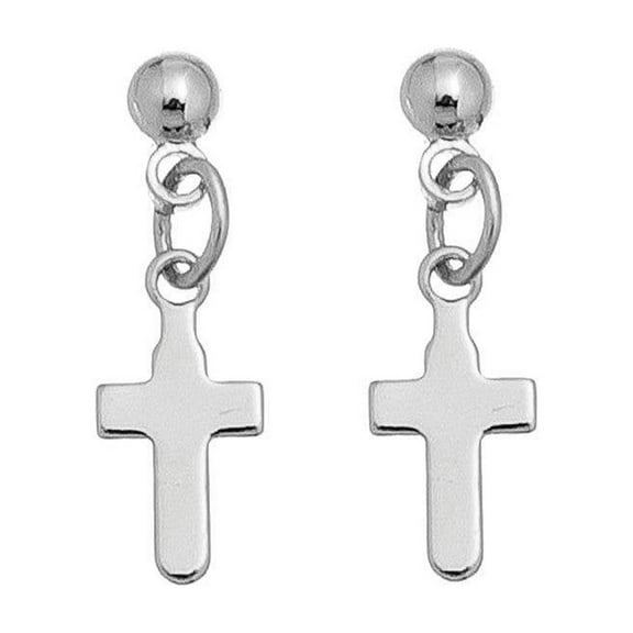 Women's Silver Drop Cross Ear Sense Earrings by Howard's