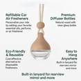 thumbnail image 2 of 3 Hanging Car Air Freshener Diffuser Bottles - 6 Refillable Aromatherapy Perfume Pendants, with Wooden Cap and Rope for Transparent Empty Glass, for Vehicle Decoration, Closet Fragrance, 2 of 5