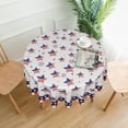 thumbnail image 2 of 4th of July Tablecloth Round 60 Inch Patriotic Table Cloth Washable Spillproof Wrinkle Free Independence Day Fourth of July Star Fabric Table Cover for Indoor Outdoor Kitchen Dinning Round Tables, 2 of 7