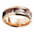 thumbnail image 2 of Wedding Ring Men 8mm RoseGold Hunter Deer Family Stag Hunting Tungsten Band, 2 of 4