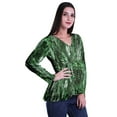 thumbnail image 3 of Moomaya Empire Waist Top Printed Dress V-Neck Full Sleeve Tunic Peplum Top For Women, 3 of 6