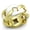 White, variant on Alamode TK1369-5 IP Gold Ion Plating Stainless Steel Ring with Epoxy, White - Size 5