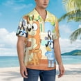 thumbnail image 4 of Lsque Bluey Pattern Hawaiian Shirt for Men Unisex Summer Beach Casual Short Sleeve Cotton Linen Button Down Shirts-XX-Large, 4 of 6