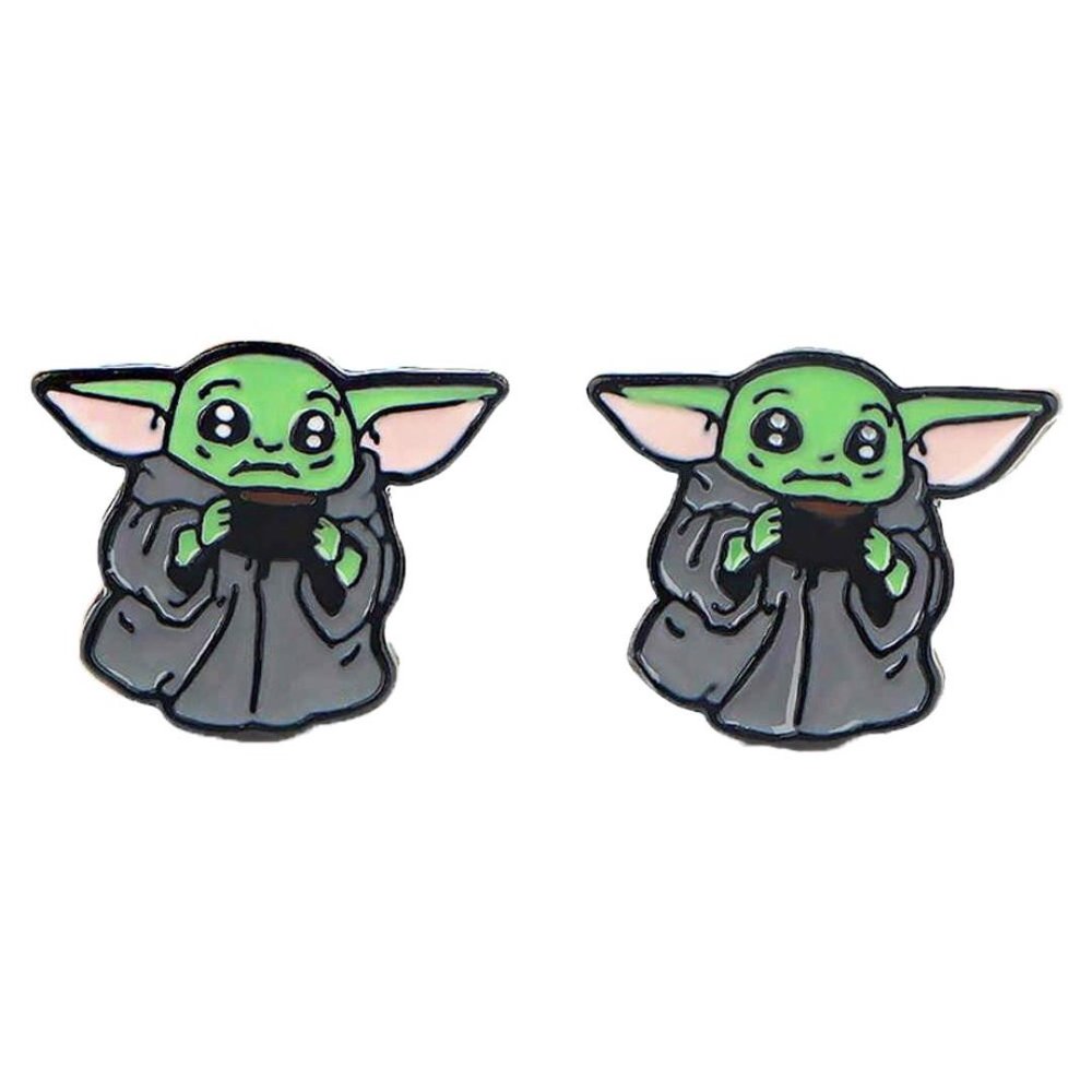 Mainstreet Classics Star Wars Baby Yoda Enamel Metal Stud Earrings