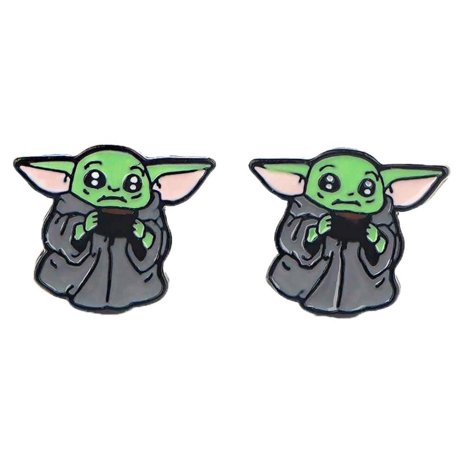 Star Wars Baby Yoda Enamel Metal Stud Earrings