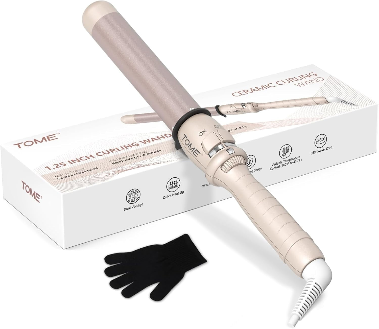リンクルビューティープロ　5本セット Prizm 5 in 1 Curling Wand Set, 11 Temp Settings Curling irons for