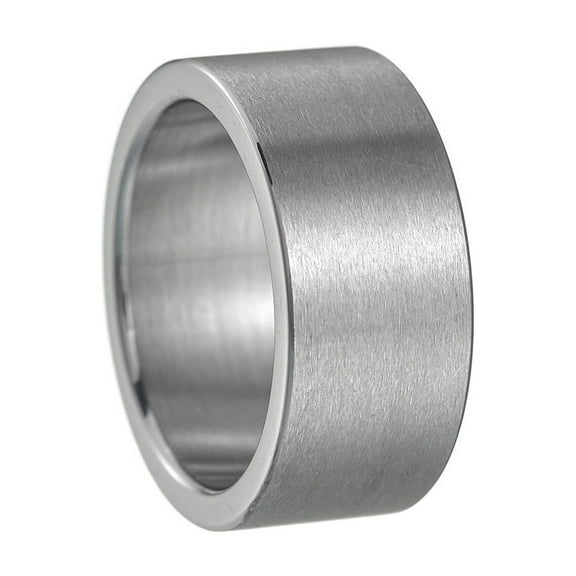 Titanium Steel Ring 10MM Wide Matte Geometric Distressed Design Big Statement Ring for Men and for Women European American Inspired Jewelry