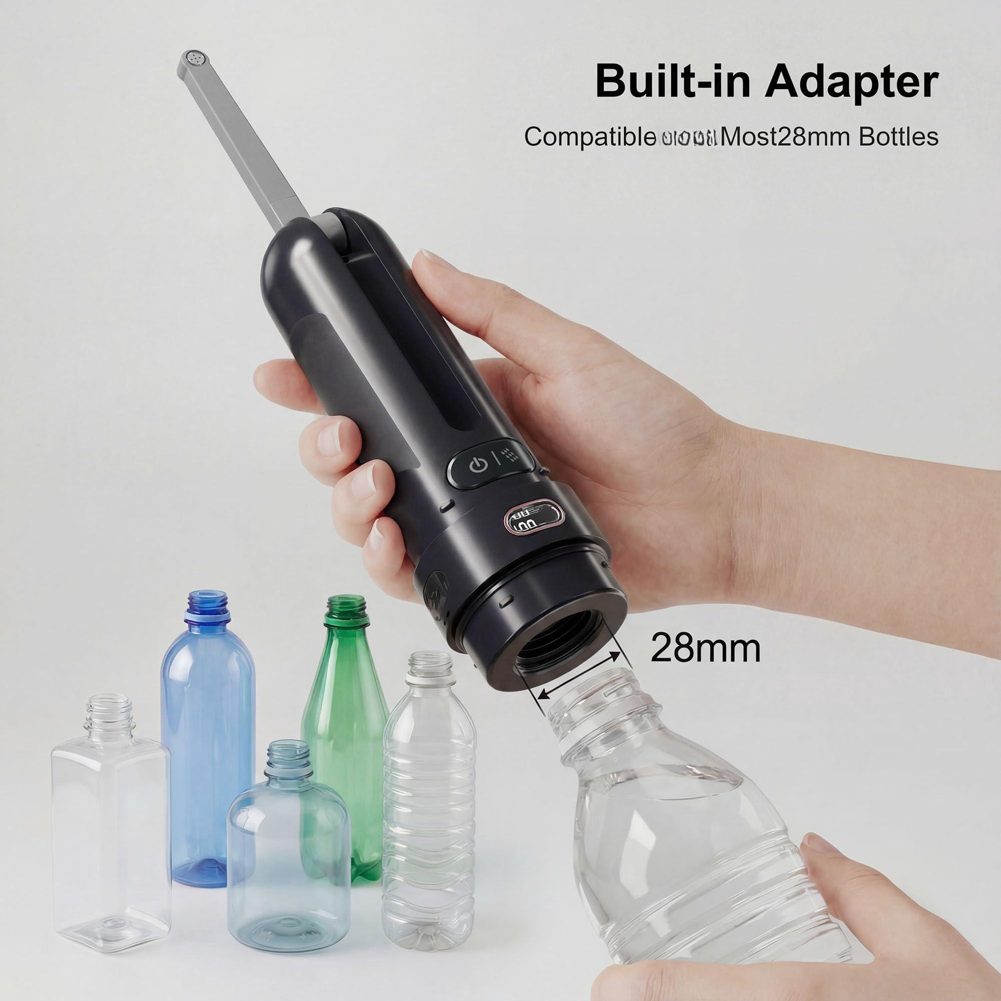 Portable Bidet For Travel | Bathroom - Rechargeable Electric Sprayer With 3 Waterproof Ultimate Personal Hygiene Cleaning At Home Office And Camping (black)