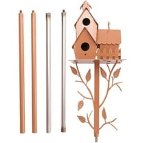 Garden Bird House with Pole Metal Feeders Stakes Houses for Courtyard Backyard Patio Outdoor Style E