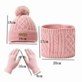 thumbnail image 3 of Kids Winter Hat Gloves Scarf 3-Piece Set, Bear Logo Fleece Lined Knit Beanie with PomPom, Solid Color Mittens and Neck Warmer Set for Boys and Girls Ages 2-8 Years, Warm Toddler Accessories Khaki, 3 of 8