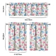 thumbnail image 5 of 3-Piece Bright Flowers Kitchen Curtain Set - Ruffled Valance and Tier Curtains with Rod Pocket, Fresh Floral Pattern for Farmhouse Kitchen Windows Decor, 54"x18" + 27.5"x36"x2, 5 of 5