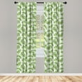 thumbnail image 4 of Ambesonne Palm Leaf Window Curtains, Exotic Tree Hawaiian, Each 28" W x 84" L, Fern Green, 4 of 4