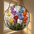 Botanical Gladiolus Garden Stained Glass Suncatcher Round Window Art ...