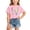 Pink, variant on Gunia Little Girls T Shirts Cute Butterfly Graphic Short Sleeve Fashionable Casual Summer Stylish Everyday Tee Soft Blend Shirts For Kids Tops Light Green 6-8 Years