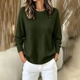 thumbnail image 2 of Edvintorg Womens Sweater Long Sleeve Loose Knit Sweaters Crew Neck Casual Pullover Top Plus Size Fashion Clothing Army Green L, 2 of 7