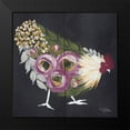 thumbnail image 2 of Norman, Michele 20x20 Black Modern Framed Museum Art Print Titled - Floral Hen on Black, 2 of 5