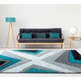 thumbnail image 2 of United Weavers Bristol Area Rug 2050 10069 Zine Turquoise Cubes Cross 2' 7" x  4' 2" Rectangle, 2 of 3