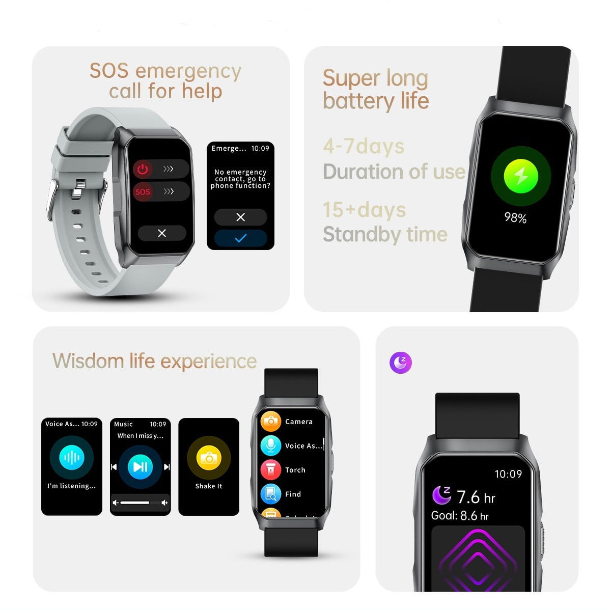 VAYKAL Smart Watch Fitness Tracker for Android and iPhone Multiple Sports Modes Pedometer Timer Stopwatch Make/Answer Calls Message Notifications IP68 Waterproof