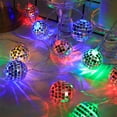 thumbnail image 2 of LINLIN Silver Disco Ball String Lights,LED Mosaic Mirror Ball Globe Ornaments Lantern Decorative Light Battery Operated for Indoor Outdoor Garden Bedroom Wedding Party Christmas, 2 of 9