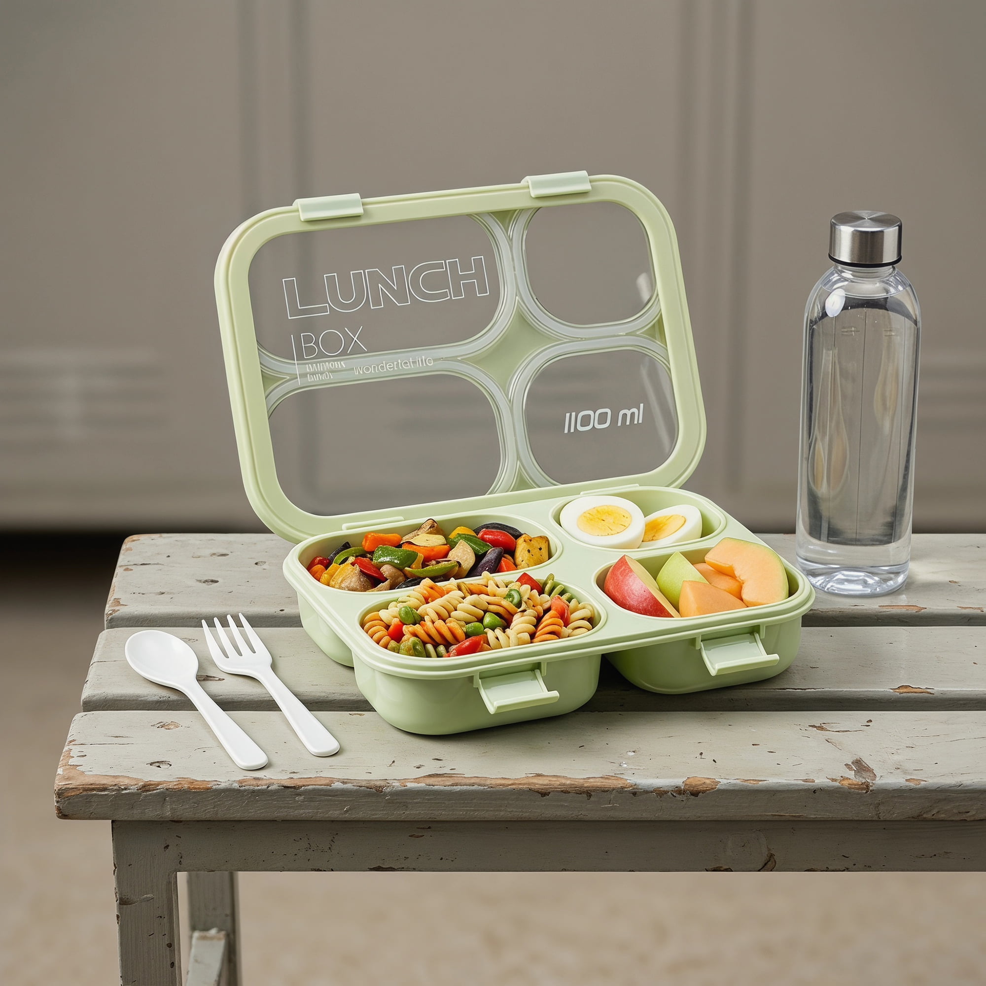Unique Bargains Clear Lid Leak Resistant Meal Lunch Bento Box for Work Green-2
